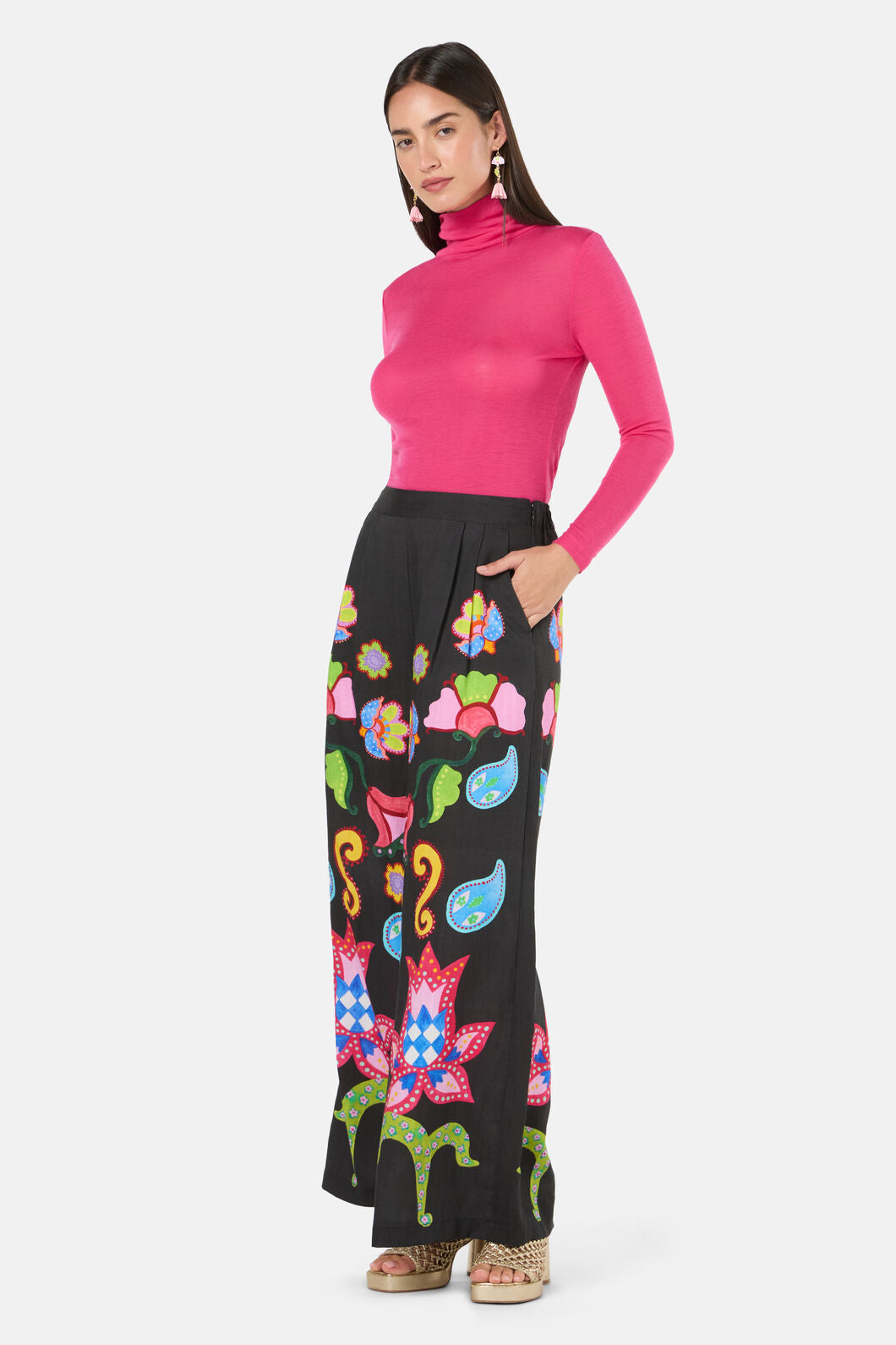 Gorman - Paisley Parade Print Pant - black