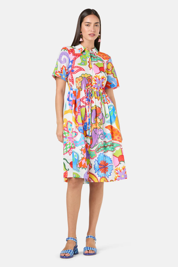 Gorman - Paisley Parade Shirt Dress - white