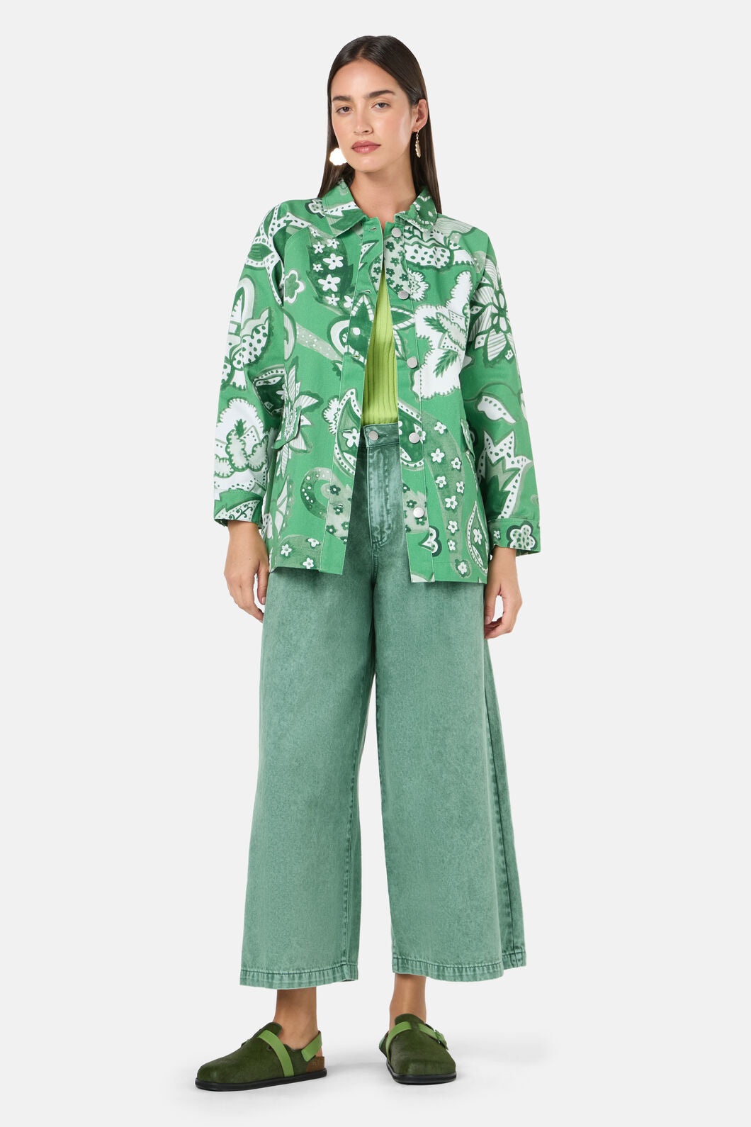 Gorman - Paisley Parade Denim Shacket - green