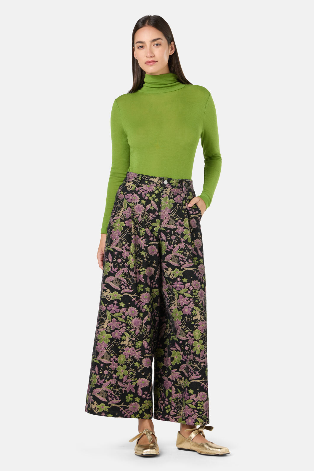 Gorman - Floral Flight Denim Skort - black