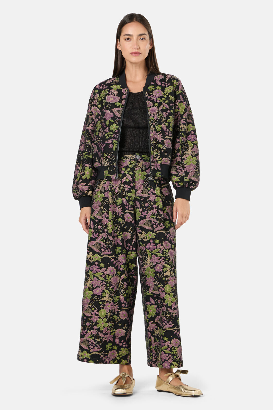 Gorman - Floral Flight Denim Skort - black