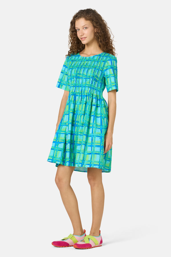 Gorman - Montage Check Shirring Dress - check