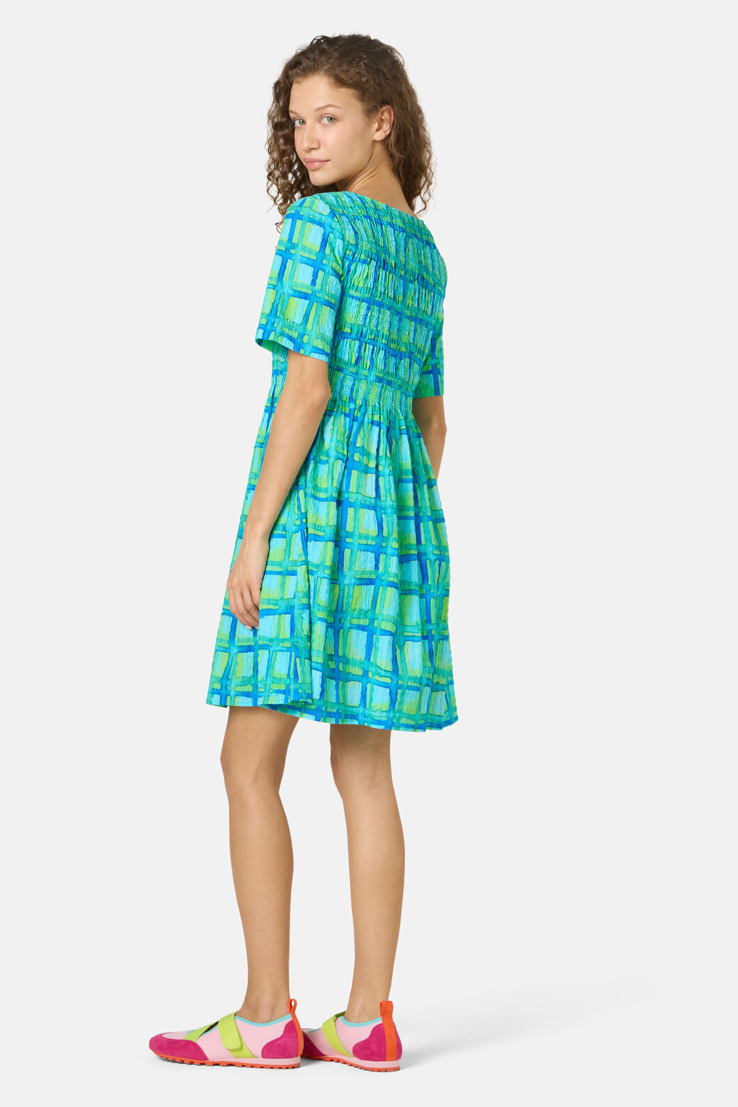 Gorman - Montage Check Shirring Dress - check