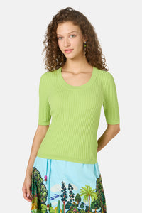 Gorman - Allegra Scooped Neck Knit Top - green