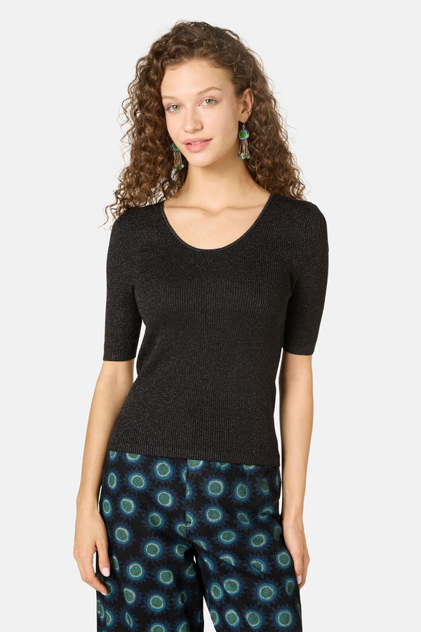 Gorman - Ballet Rib Knit Top - black