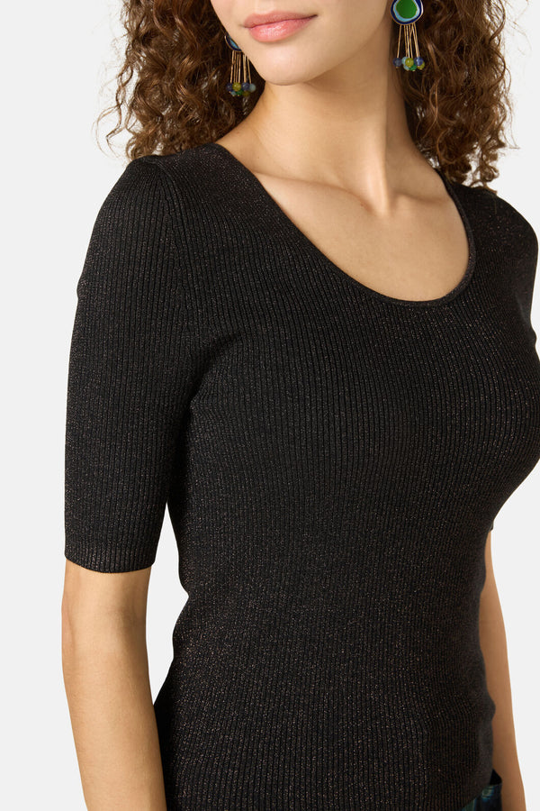 Gorman - Ballet Rib Knit Top - black