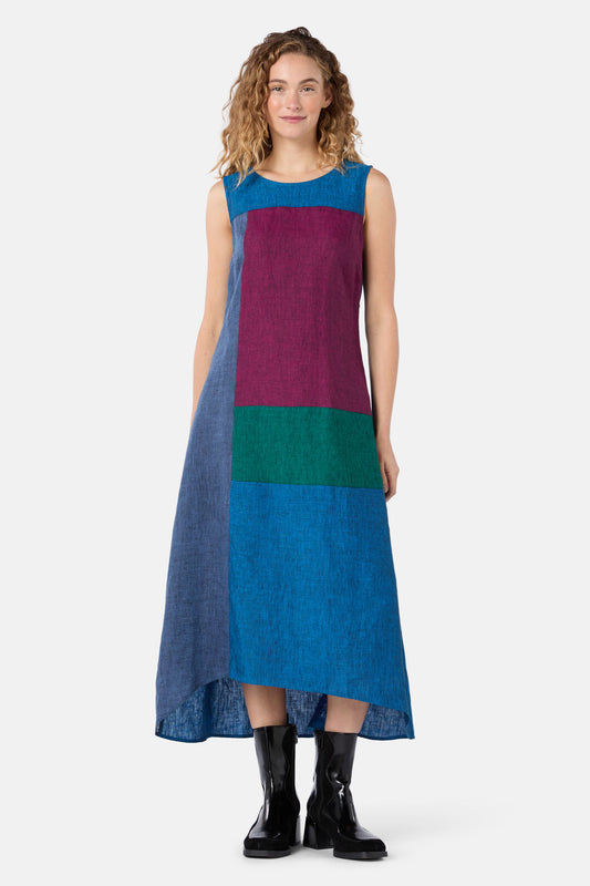 Gorman - Inky Spliced Linen Dress - multi