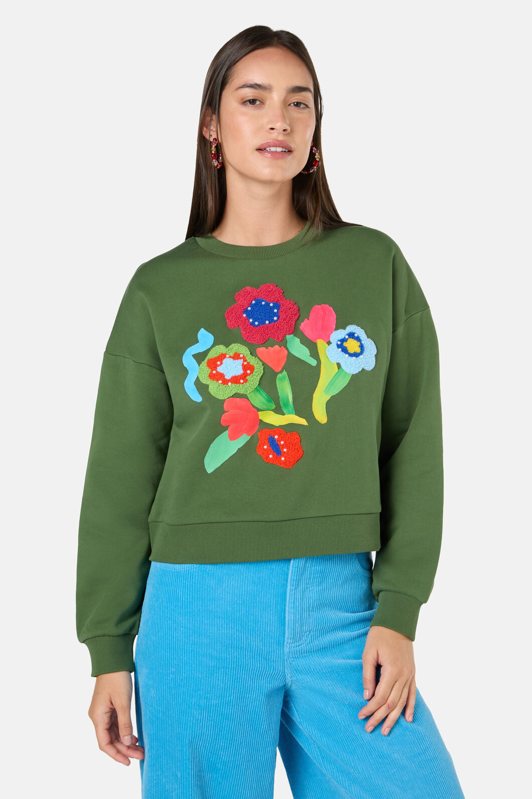 Gorman - Expressionist Embroidered Sweater - olive