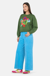 Gorman - Expressionist Embroidered Sweater - olive