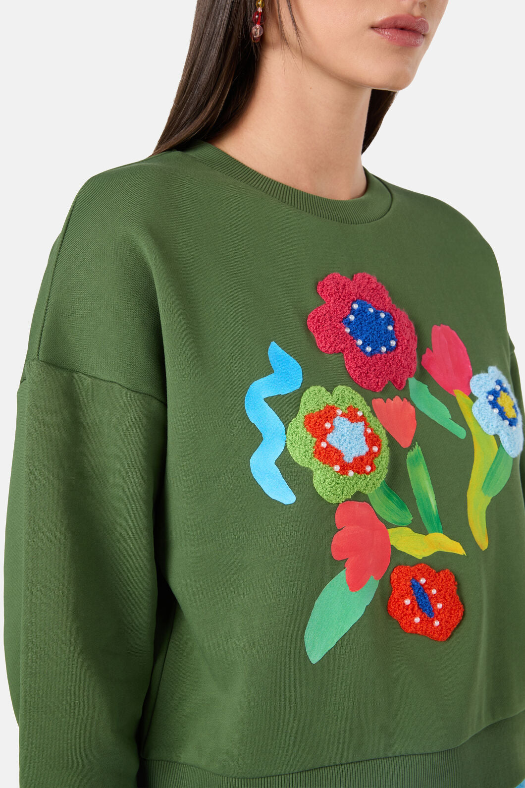 Gorman - Expressionist Embroidered Sweater - olive