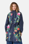 Gorman - Pretty Protea Long Raincoat - navy