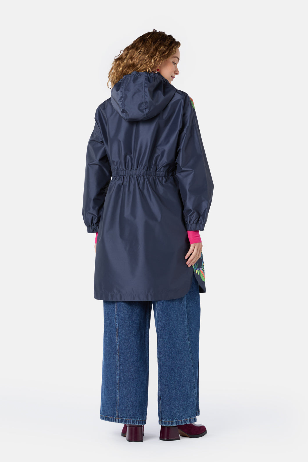 Gorman - Pretty Protea Long Raincoat - navy