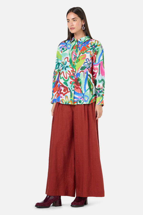 Gorman - Abstract Flower Linen Shirt - print