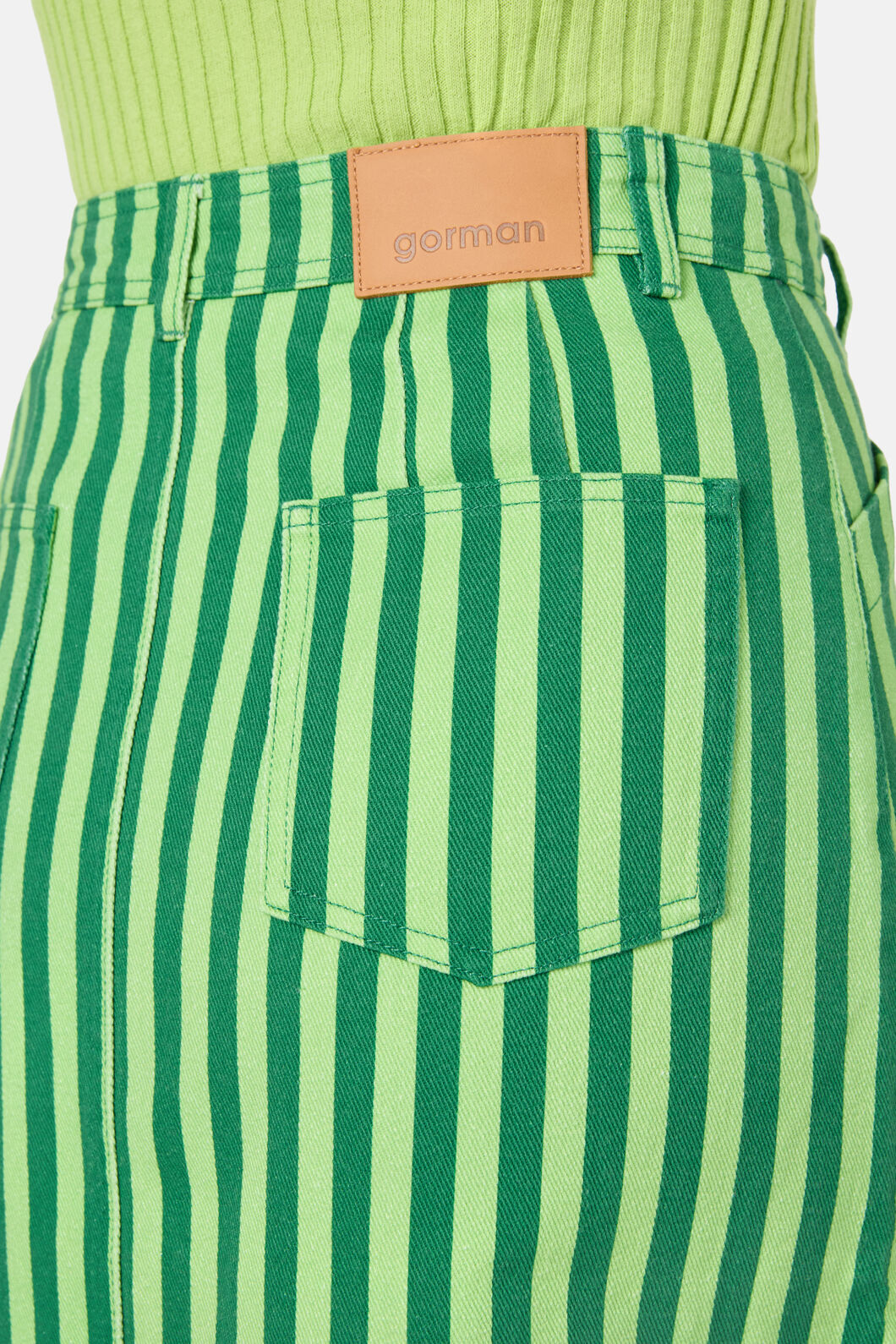 Gorman - Linea Stripe Denim Skirt - stripe
