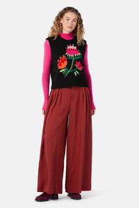 Gorman - Pretty Protea Knit Vest - black