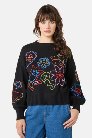 Gorman - Paisley Embroidered Jumper - black