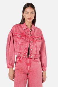 Gorman - Fadeaway Acid Wash Denim Jacket - pink