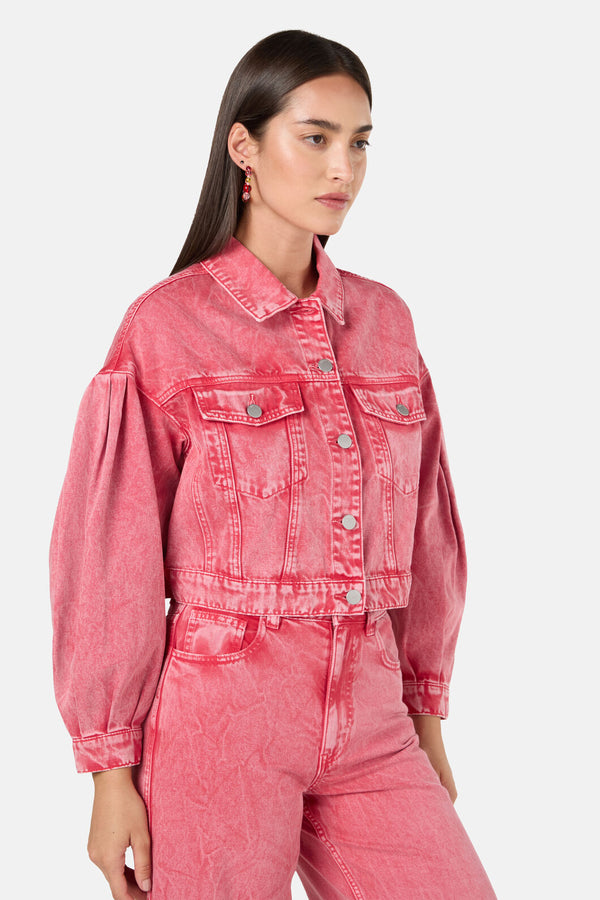 Gorman - Fadeaway Acid Wash Denim Jacket - pink