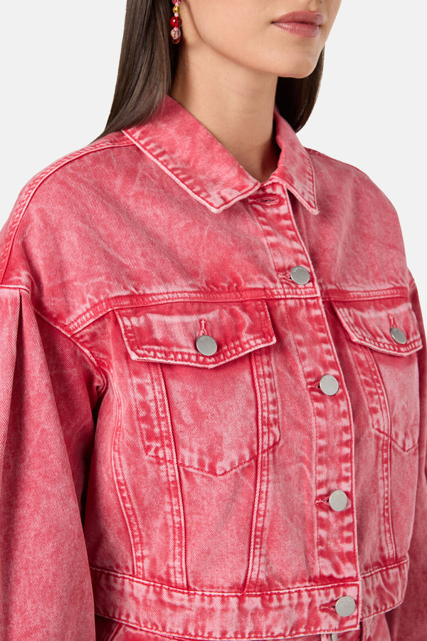 Gorman - Fadeaway Acid Wash Denim Jacket - pink
