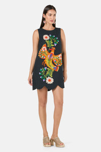 Gorman - Blooming Bird Embroidered Shift Dress - black
