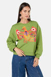 Gorman - Blooming Bird Embroidered Sweater - green