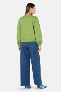 Gorman - Blooming Bird Embroidered Sweater - green