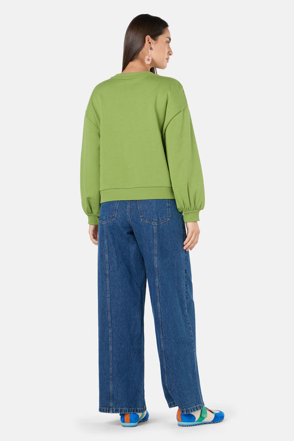 Gorman - Blooming Bird Embroidered Sweater - green