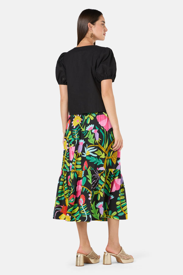 Gorman - Whimsical Embroidered Top - black