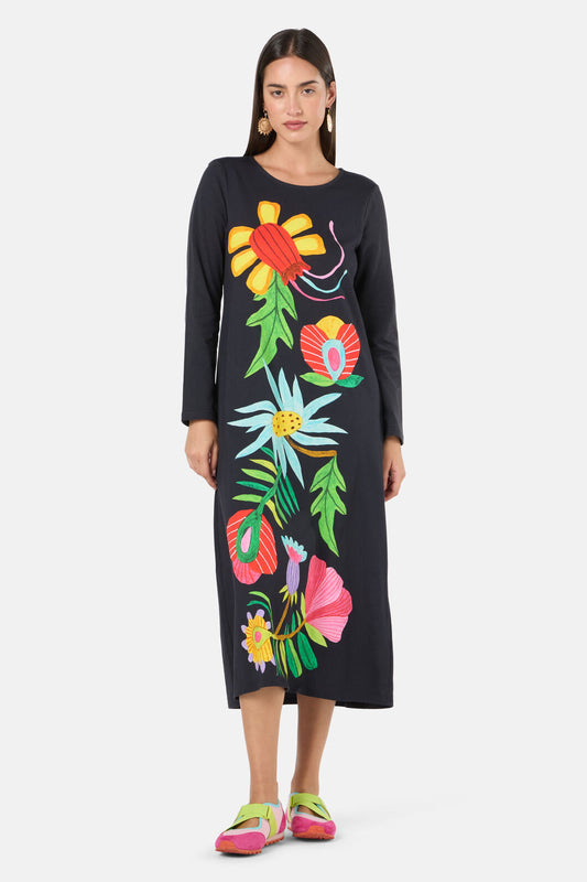 Gorman - Whimscial Blooms Jersey Dress - black