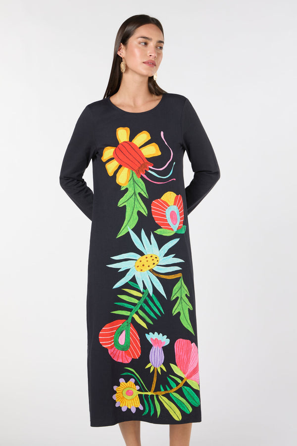 Gorman - Whimscial Blooms Jersey Dress - black