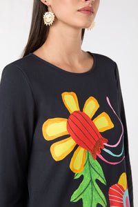 Gorman - Whimscial Blooms Jersey Dress - black