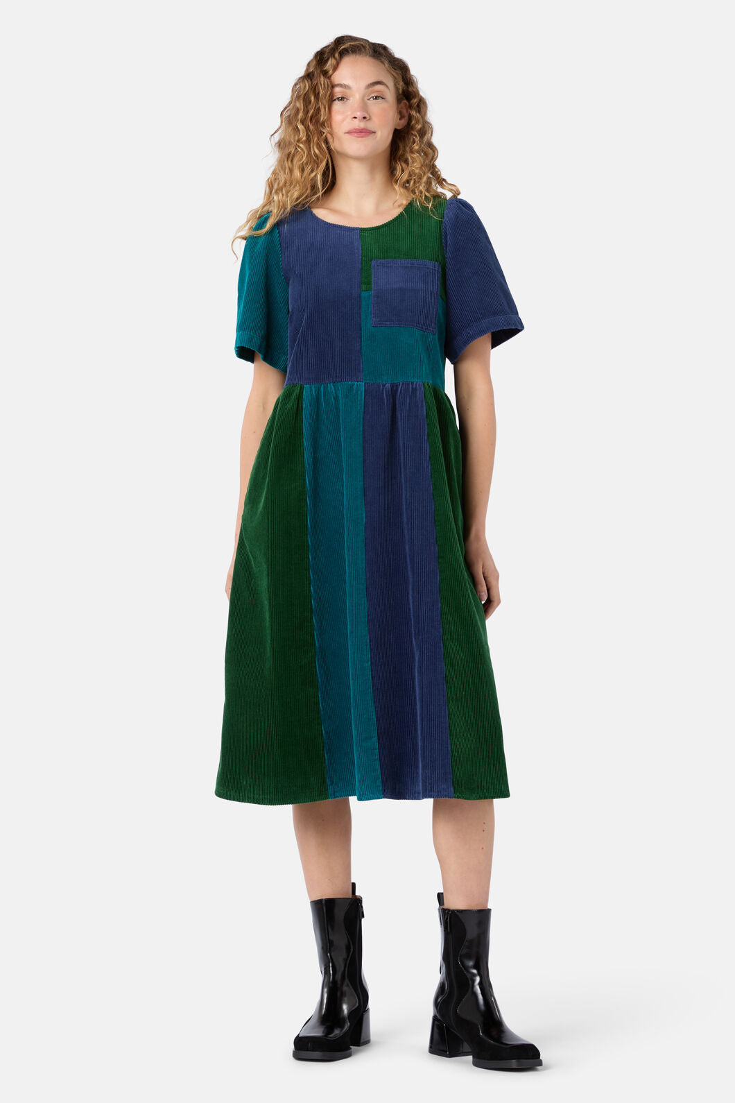Gorman - Puzzle Spliced Corduroy Dress - multi