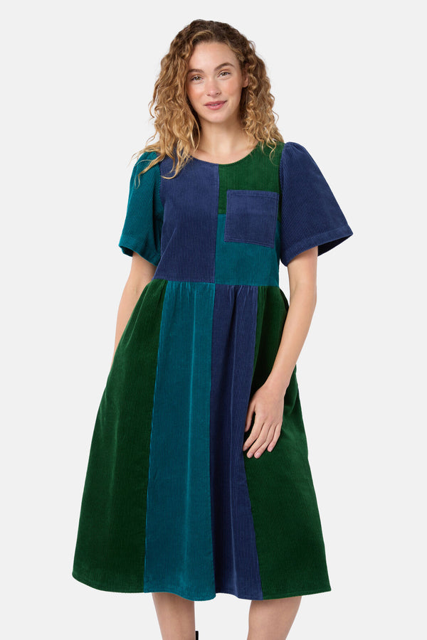 Gorman - Puzzle Spliced Corduroy Dress - multi