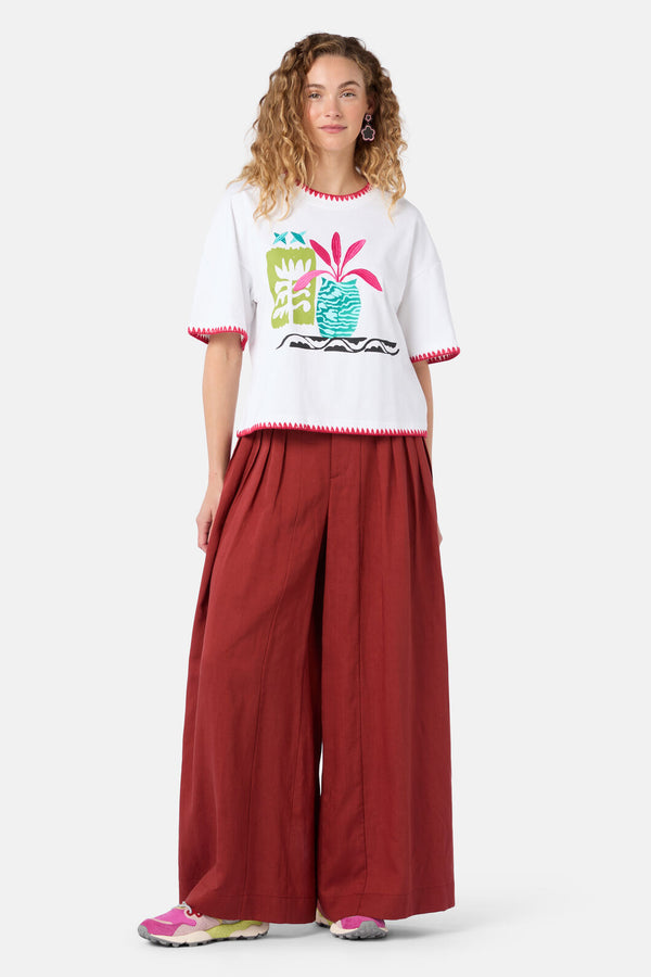Gorman - Morocco Embroidered Relaxed Tee - white