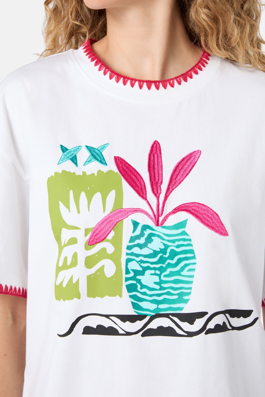 Gorman - Morocco Embroidered Relaxed Tee - white