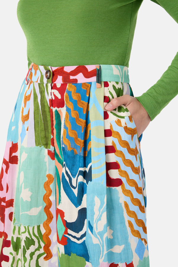 Gorman - Zellige Patch Skort - print