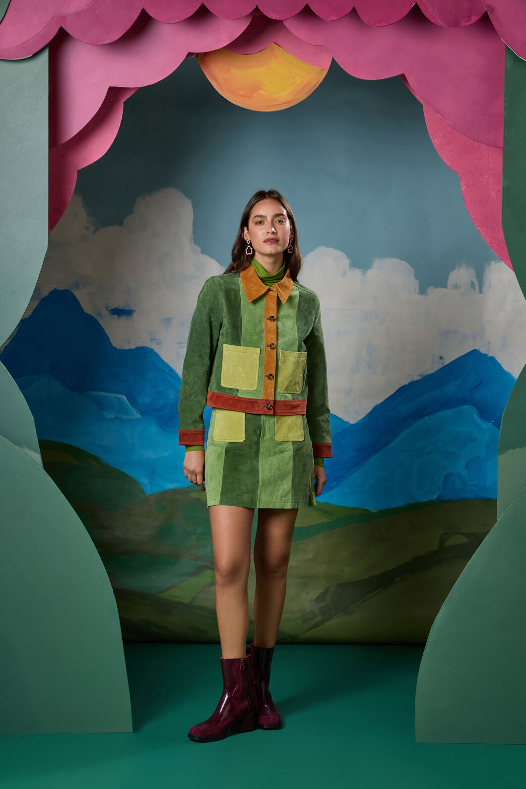 Gorman - 70’s Patch Suede Skirt - multi