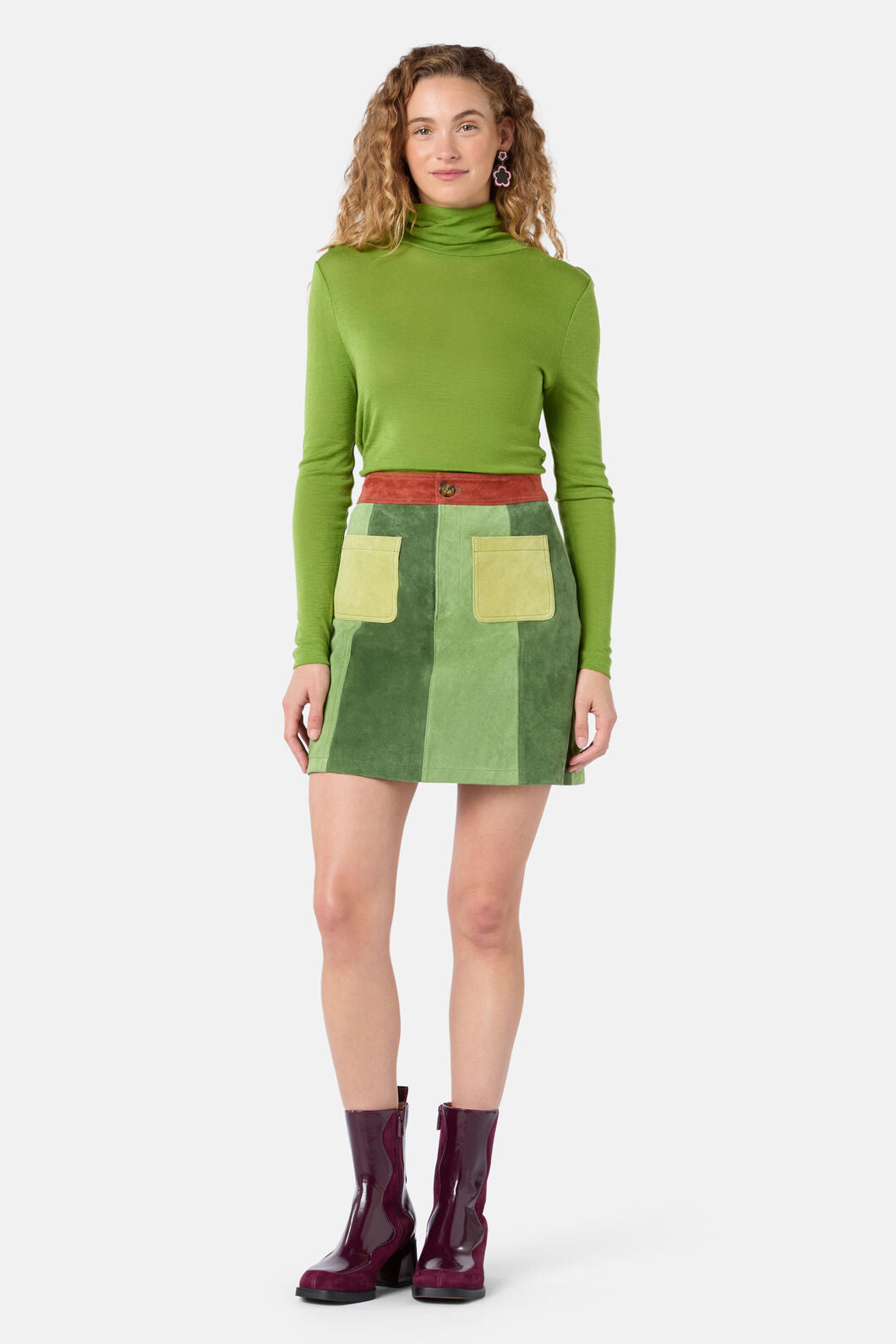 Gorman - 70’s Patch Suede Skirt - multi