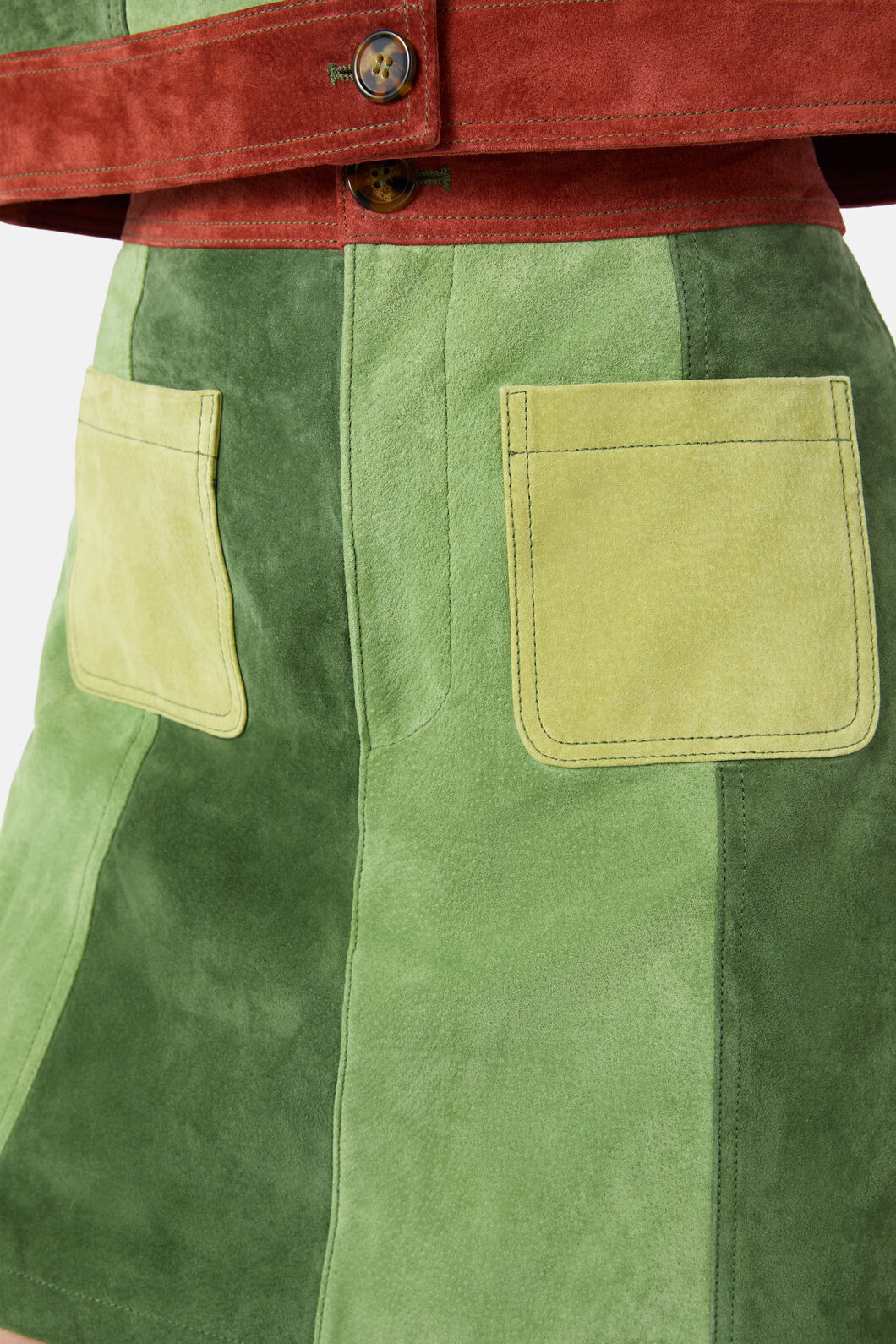 Gorman - 70’s Patch Suede Skirt - multi