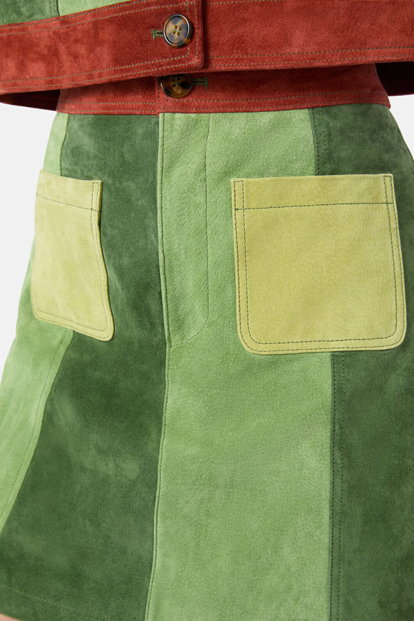 Gorman - 70’s Patch Suede Skirt - multi