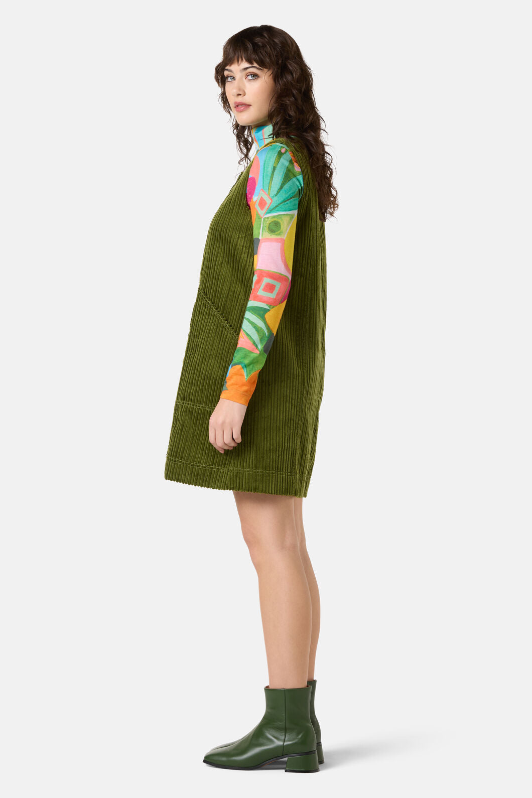 Gorman - Pesto Cord Pinafore - green