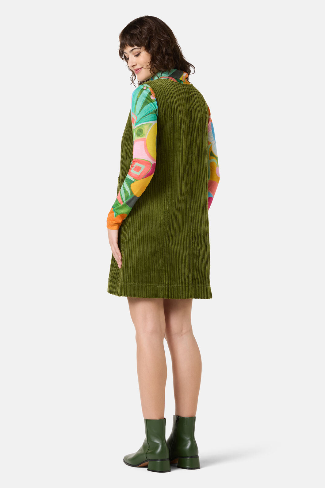 Gorman - Pesto Cord Pinafore - green
