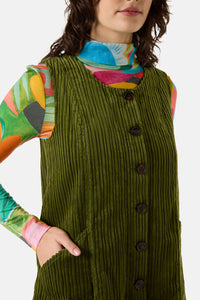 Gorman - Pesto Cord Pinafore - green