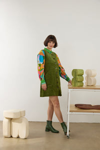 Gorman - Pesto Cord Pinafore - green