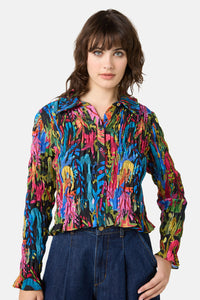 Gorman - Night Garden Shirred Top - print