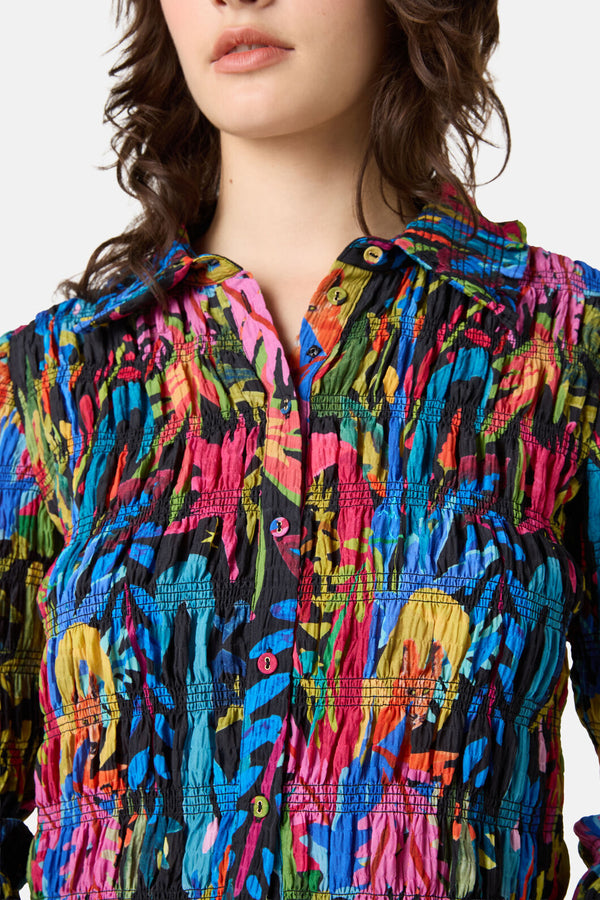 Gorman - Night Garden Shirred Top - print