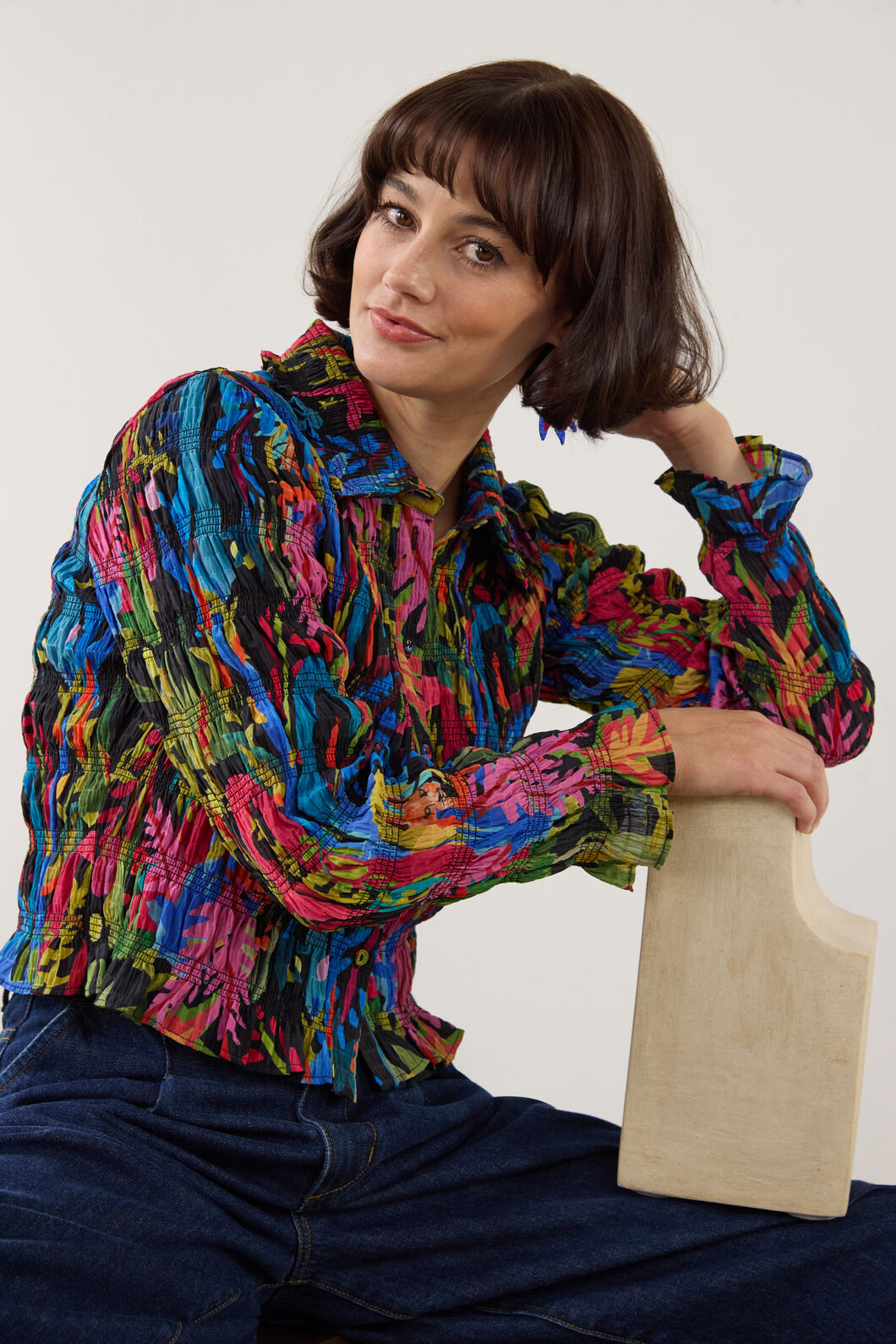 Gorman - Night Garden Shirred Top - print
