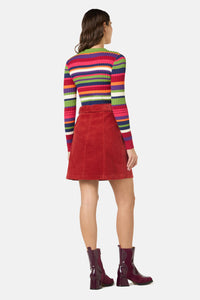 Gorman - Heather Cord Mini Skirt - red