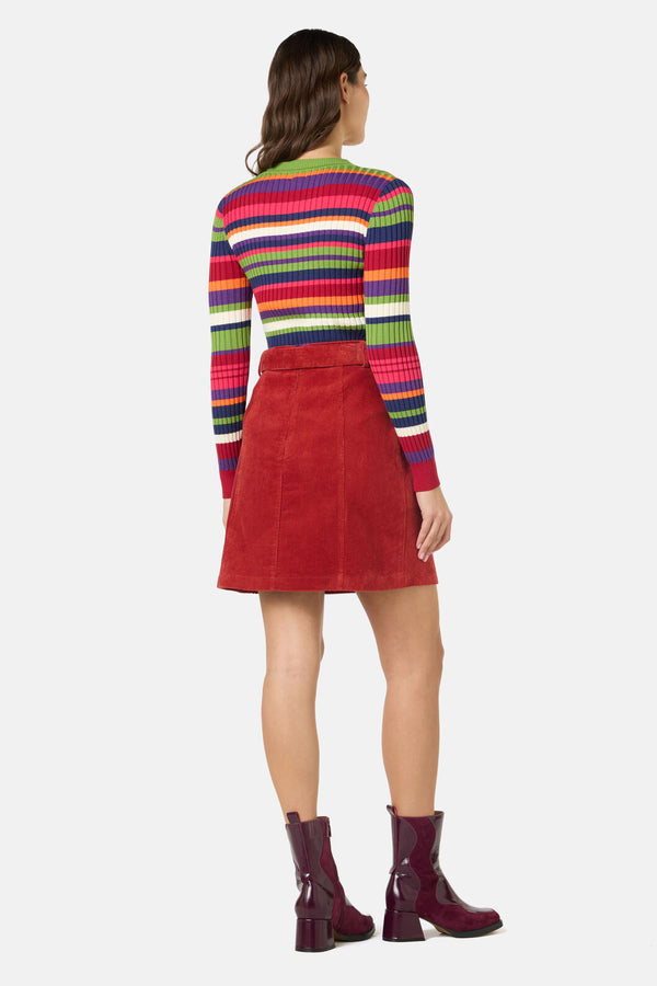 Gorman - Heather Cord Mini Skirt - red