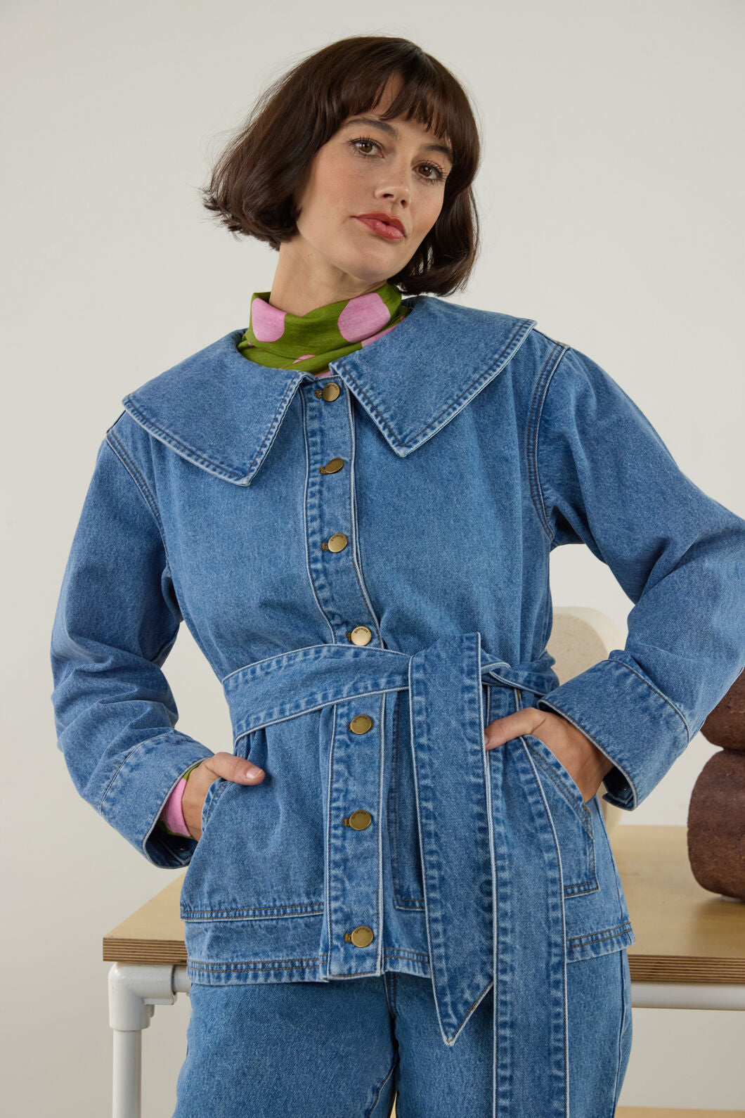 Gorman - Henry Collar Denim Jacket - denim